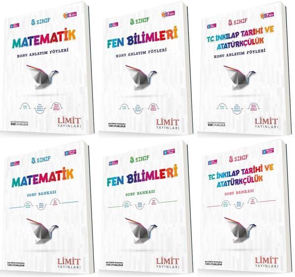 Limit 8. Sınıf Matematik + Fen + İnkılap Konu Föyleri + Soru Seti 6 Kitap 2023 - Limit Yayınları - Image 1