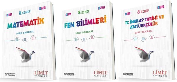 Limit 8. Sınıf Matematik + Fen + İnkılap Soru Seti 3 Kitap 2023 - Limit Yayınları - Image 1