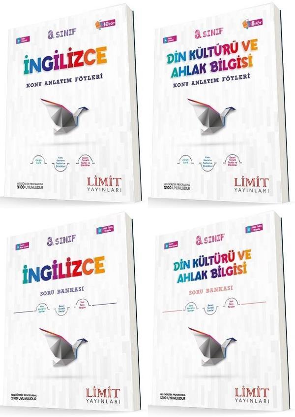 Limit 8. Sınıf İngilizce + Din Konu Föyleri + Soru Seti 4 Kitap 2023 - Limit Yayınları - Image 1