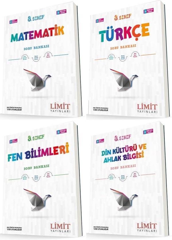 Limit 8. Sınıf Matematik + Türkçe + Fen + Din Soru Seti 4 Kitap 2023 - Limit Yayınları - Image 1