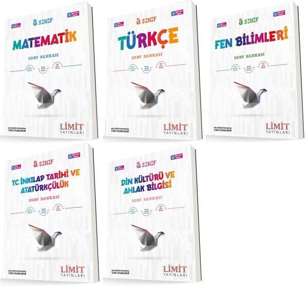 Limit 8. Sınıf Matematik + Türkçe + Fen + İnkılap + Din Soru Seti 5 Kitap 2023 - Limit Yayınları - Image 1