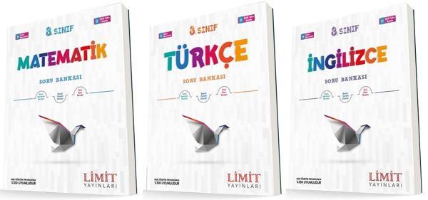 Limit 8. Sınıf Matematik + Türkçe + İngilizce Soru Seti 3 Kitap 2023 - Limit Yayınları - Image 1