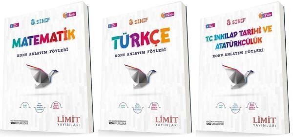 Limit 8. Sınıf Matematik + Türkçe + İnkılap Konu Föyleri Seti 3 Kitap 2023 - Limit Yayınları - Image 1