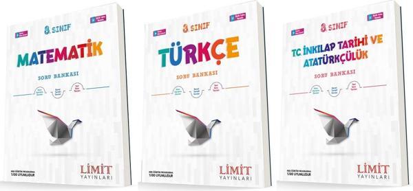 Limit 8. Sınıf Matematik + Türkçe + İnkılap Soru Seti 3 Kitap 2023 - Limit Yayınları - Image 1