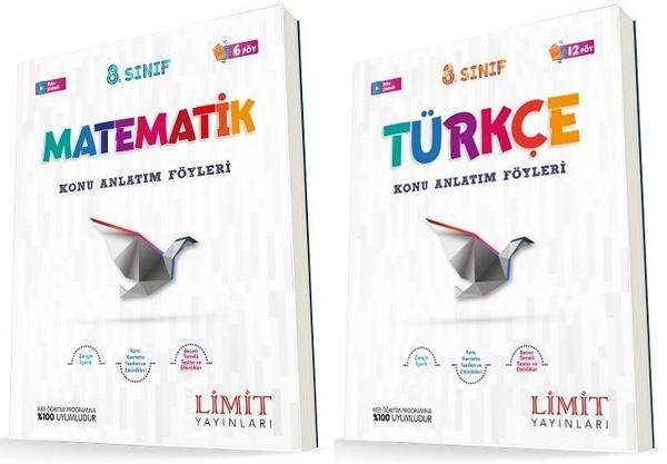 Limit 8. Sınıf Matematik + Türkçe Konu Föyleri Seti 2 Kitap 2023 - Limit Yayınları - Image 1