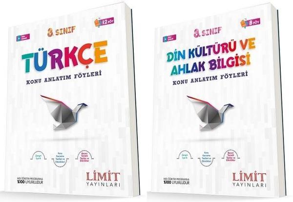 Limit 8. Sınıf Türkçe + Din Konu Föyleri Seti 2 Kitap 2023 - Limit Yayınları - Image 1