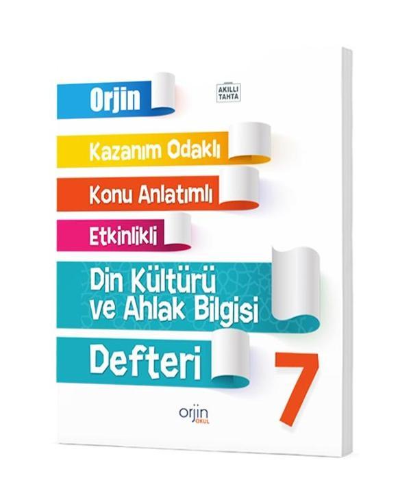 Orjin Okul 2024 7. Sınıf Din Kültürü Kazanım Odaklı Defteri - Image 1