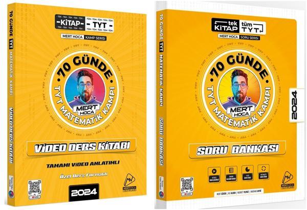 Mert Hoca 2024 Tyt 70 Günde Matematik Kampı Video Ders Kitabı + Soru Bankası Seti 2 Kitap - Mert Hoca Yayınları - Image 1