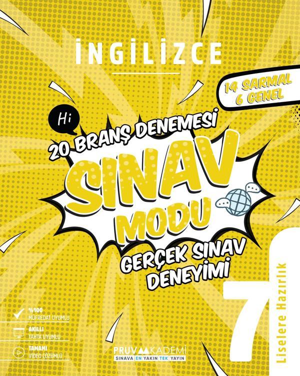 Pruva Akademi 7. Sınıf İngilizce Sınav Modu Deneme Sınavı 2023 - Pruva Akademi - Image 1