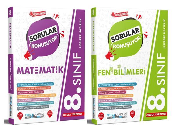 Pruva Akademi 8. Sınıf Matematik + Fen Bilimleri Sorular Konuşuyor Seti 2 Kitap 2023 - Pruva Akademi - Image 1