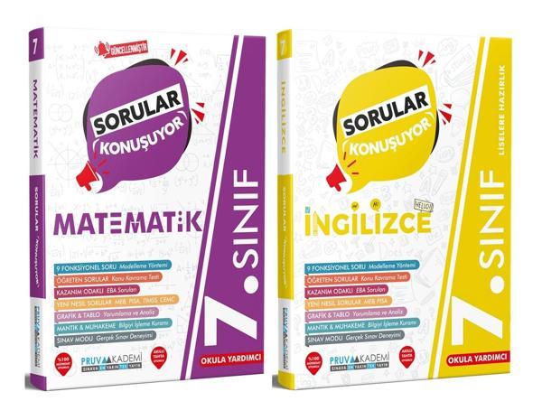 Pruva Akademi 7. Sınıf Matematik + İngilizce Sorular Konuşuyor Seti 2 Kitap 2023 - Pruva Akademi - Image 1