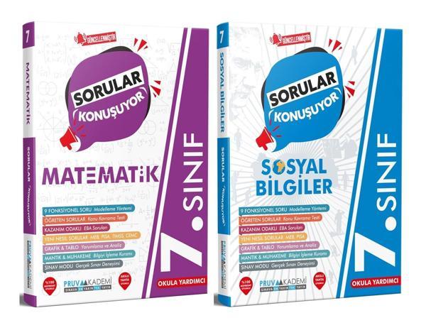 Pruva Akademi 7. Sınıf Matematik + Sosyal Bilgiler Sorular Konuşuyor Seti 2 Kitap 2023 - Pruva Akademi - Image 1
