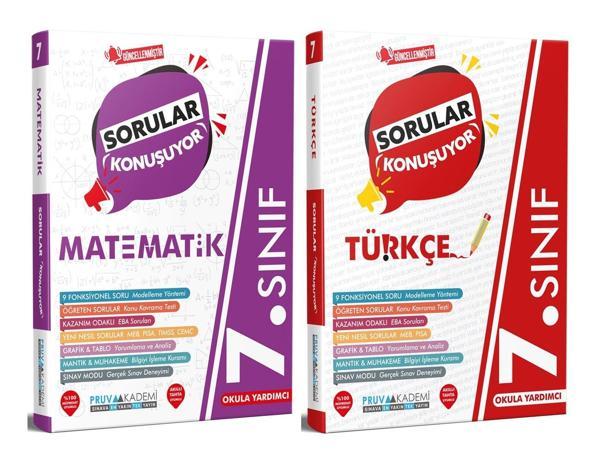 Pruva Akademi 7. Sınıf Matematik + Türkçe Sorular Konuşuyor Seti 2 Kitap 2023 - Pruva Akademi - Image 1