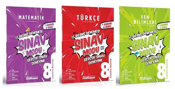 Pruva Akademi 8. Sınıf Matematik + Türkçe + Fen Deneme Seti 3 Kitap 2023 - Pruva Akademi - Image 1