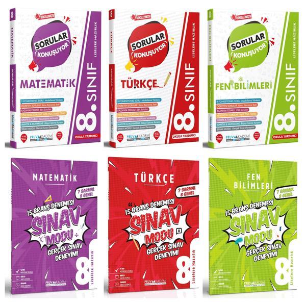 Pruva Akademi 8. Sınıf Matematik + Türkçe + Fen Soru + Deneme Seti 6 Kitap 2023 - Pruva Akademi - Image 1