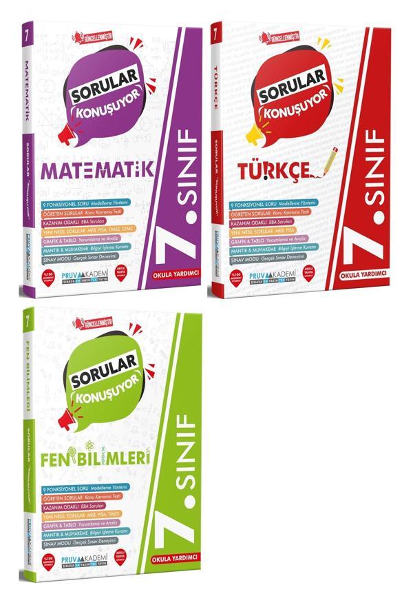Pruva Akademi 7. Sınıf Matematik Türkçe Fen Sorular Konuşuyor Seti 2023 - Pruva Akademi - Image 1