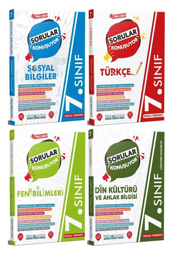 Pruva Akademi 7. Sınıf Sosyal + Türkçe + Fen + Din Soru Seti 4 Kitap 2023 - Pruva Akademi - Image 1