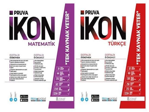 Pruva Akademi 8. Sınıf Matematik + Türkçe Defter Seti 2 Kitap 2023 - Pruva Akademi - Image 1