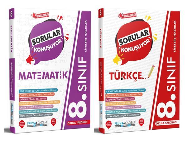 Pruva Akademi 8. Sınıf Matematik + Türkçe Sorular Konuşuyor Seti 2 Kitap 2023 - Pruva Akademi - Image 1