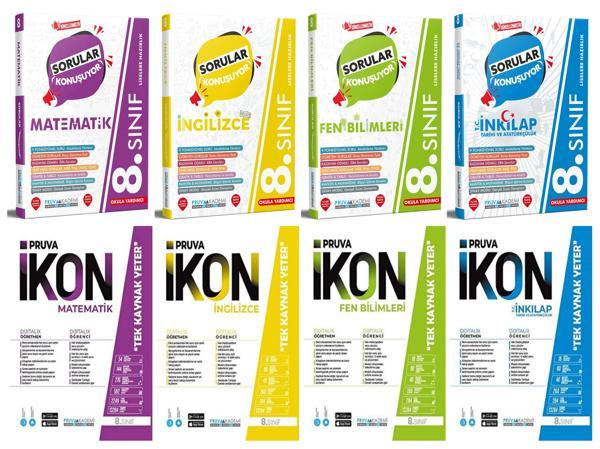 Pruva Akademi 8. Sınıf Matematik İngilizce Fen İnkılap Tarihi Soru + Defter Seti 8 Kitap 2023 - Pruva Akademi - Image 1