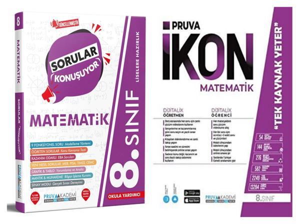 Pruva Akademi 8. Sınıf Matematik Soru + Defter Seti 2 Kitap 2023 - Pruva Akademi - Image 1