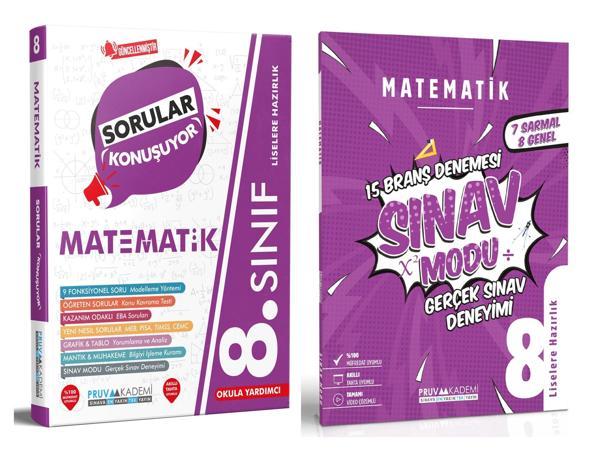 Pruva Akademi 8. Sınıf Matematik Sorular Konuşuyor + Deneme Seti 2 Kitap 2023 - Pruva Akademi - Image 1