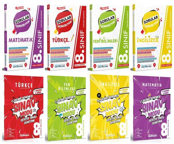 Pruva Akademi 8. Sınıf Matematik Türkçe Fen İngilizce Soru + Deneme Seti 8 Kitap 2023 - Pruva Akademi - Image 1