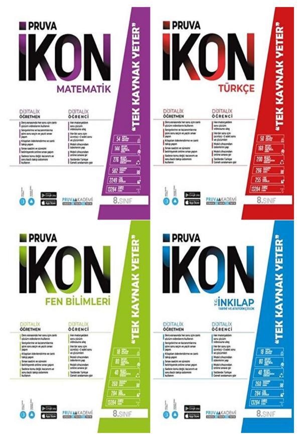 Pruva Akademi 8. Sınıf Matematik Türkçe Fen İnkılap Tarihi Defter Seti 4 Kitap 2023 - Pruva Akademi - Image 1