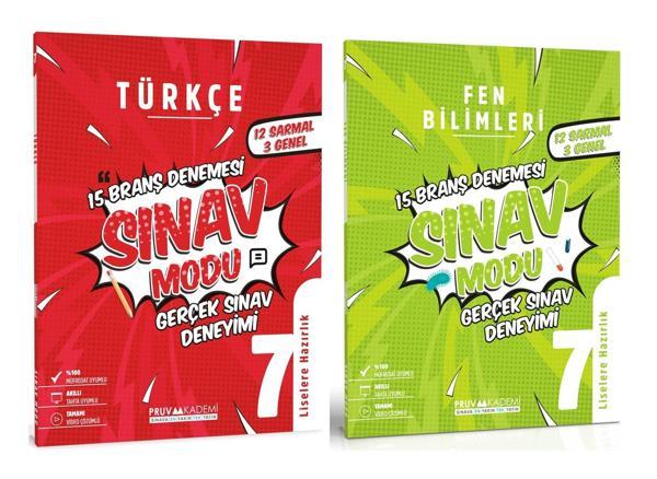 Pruva Akademi 7. Sınıf Türkçe + Fen Bilimleri Sınav Modu Seti 2 Kitap 2023 - Pruva Akademi - Image 1