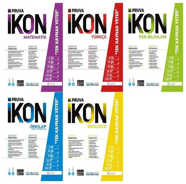 Pruva Akademi 8. Sınıf Matematik Türkçe Fen İnkılap Tarihi İngilizce Defter Seti 5 Kitap 2023 - Pruva Akademi - Image 1