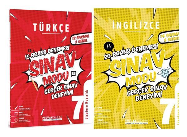 Pruva Akademi 7. Sınıf Türkçe + İngilizce Sınav Modu Seti 2 Kitap 2023 - Pruva Akademi - Image 1