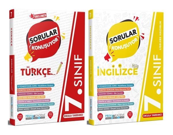 Pruva Akademi 7. Sınıf Türkçe + İngilizce Sorular Konuşuyor Seti 2 Kitap 2023 - Pruva Akademi - Image 1