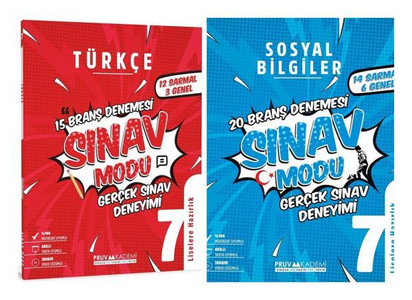 Pruva Akademi 7. Sınıf Türkçe + Sosyal Bilgiler Sınav Modu Seti 2 Kitap 2023 - Pruva Akademi - Image 1