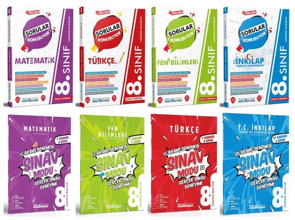 Pruva Akademi 8. Sınıf Matematik Türkçe Fen İnkılap Tarihi Soru + Deneme Seti 8 Kitap 2023 - Pruva Akademi - Image 1
