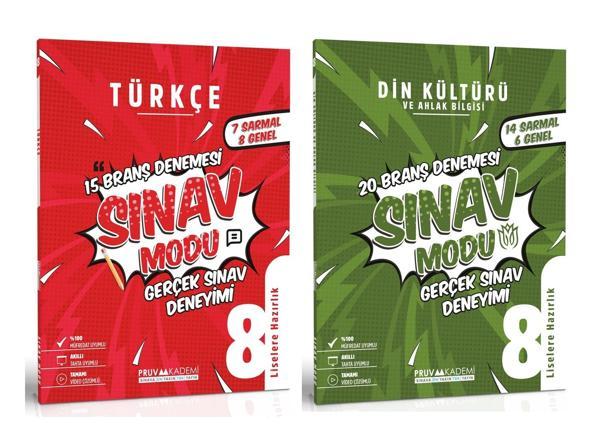 Pruva Akademi 8. Sınıf Türkçe + Din Kültürü Sınav Modu Deneme Seti 2 Kitap 2023 - Pruva Akademi - Image 1