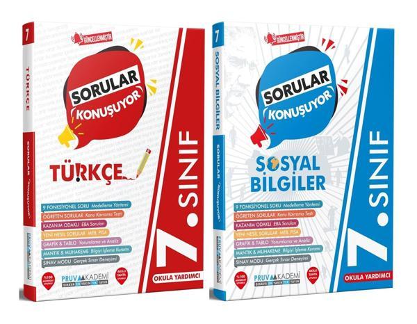 Pruva Akademi 7. Sınıf Türkçe + Sosyal Bilgiler Sorular Konuşuyor Seti 2 Kitap 2023 - Pruva Akademi - Image 1