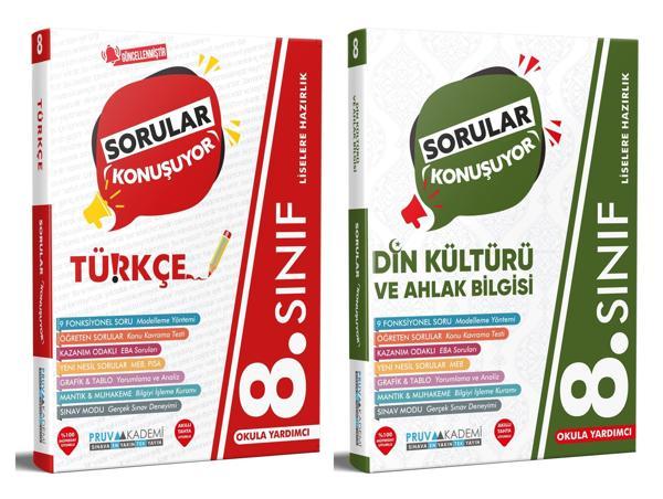Pruva Akademi 8. Sınıf Türkçe + Din Kültürü Sorular Konuşuyor Seti 2 Kitap 2023 - Pruva Akademi - Image 1
