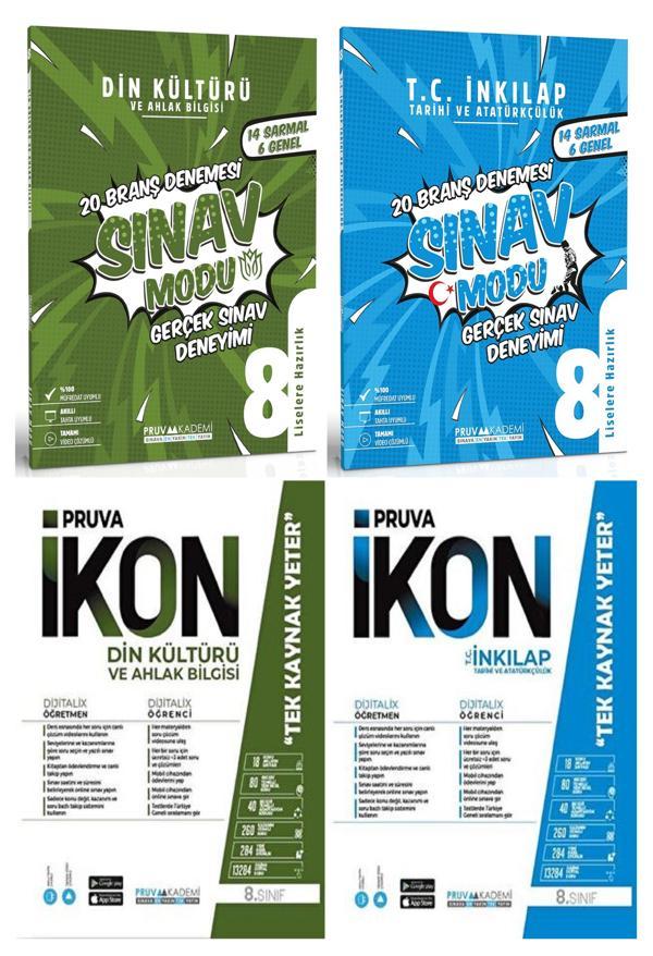 Pruva Akademi 8. Sınıf Din Kültürü + İnkılap Defter + Deneme Seti 4 Kitap 2023 - Pruva Akademi - Image 1