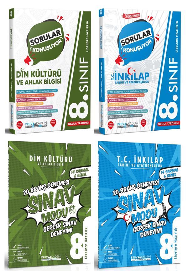 Pruva Akademi 8. Sınıf Din Kültürü + İnkılap Deneme + Soru Seti 4 Kitap 2023 - Pruva Akademi - Image 1