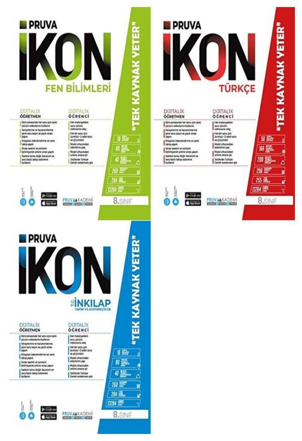 Pruva Akademi 8. Sınıf Fen Bilimleri + Türkçe + İnkılap Tarihi Defter Seti 3 Kitap 2023 - Pruva Akademi - Image 1