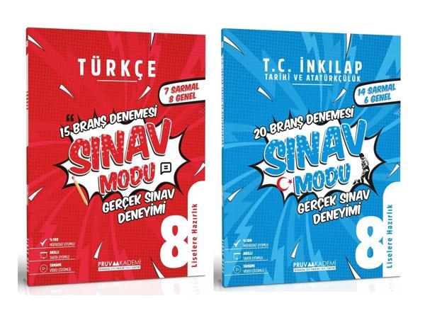 Pruva Akademi 8. Sınıf Türkçe + İnkılap Sınav Modu Deneme Seti 2 Kitap 2023 - Pruva Akademi - Image 1