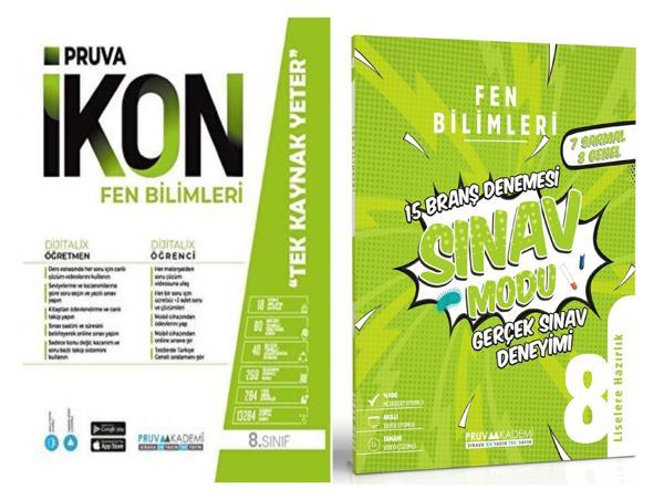 Pruva Akademi 8. Sınıf Fen Bilimleri Defter + Deneme Seti Seti 2 Kitap 2023 - Pruva Akademi - Image 1