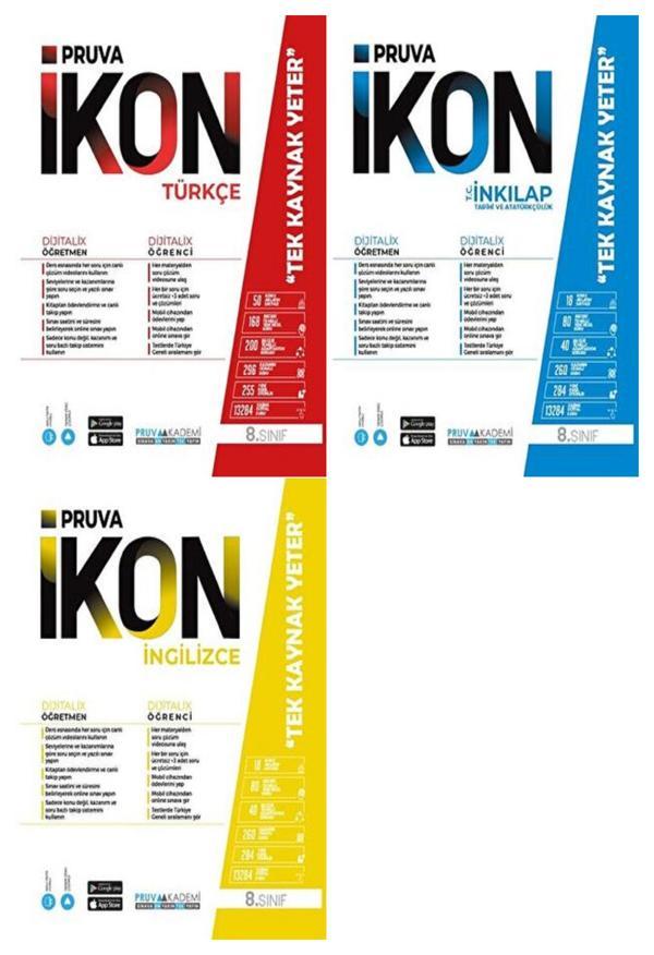 Pruva Akademi 8. Sınıf Türkçe + İnkılap Tarihi + İngilizce Defter Seti 3 Kitap 2023 - Pruva Akademi - Image 1