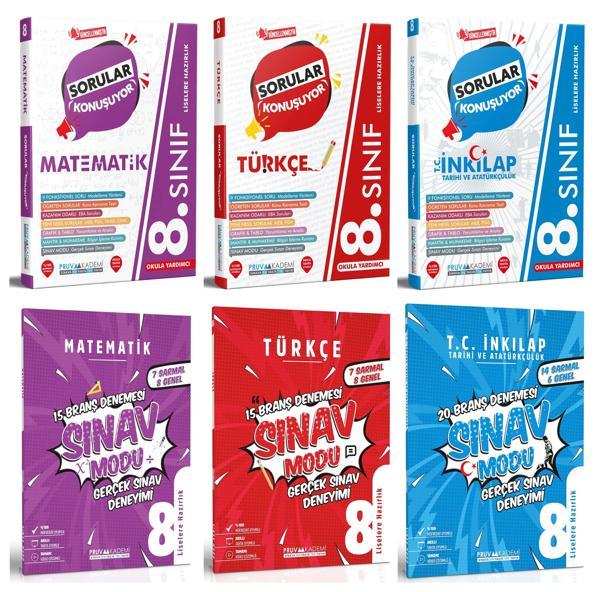Pruva Akademi 8. Sınıf Türkçe + İnkılap Tarihi + İngilizce Soru + Deneme Seti 6 Kitap 2023 - Pruva Akademi - Image 1