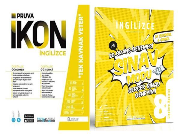 Pruva Akademi 8. Sınıf İngilizce Defter + Deneme Seti Seti 2 Kitap 2023 - Pruva Akademi - Image 1