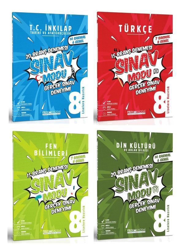 Pruva Akademi 8. Sınıf İnkılap + Türkçe + Fen + Din Deneme Seti 4 Kitap 2023 - Pruva Akademi - Image 1