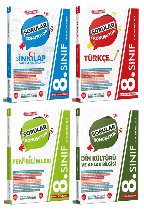 Pruva Akademi 8. Sınıf İnkılap + Türkçe + Fen + Din Soru Seti 4 Kitap 2023 - Pruva Akademi - Image 1