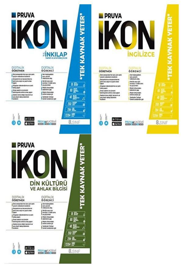 Pruva Akademi 8. Sınıf İnkılap Tarihi + İngilizce + Din Defter Seti 3 Kitap 2023 - Pruva Akademi - Image 1