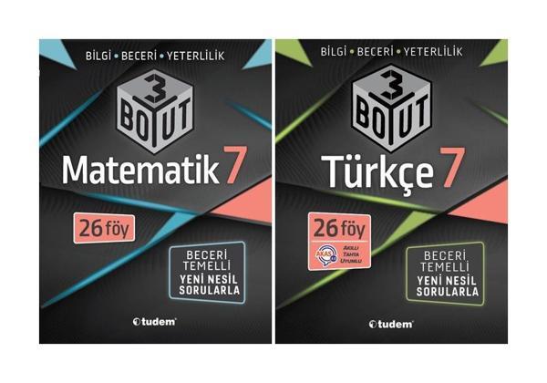 Tudem 7. Sınıf Matematik + Türkçe 3 Boyut Seti 2 Kitap 2023 - Tudem Yayınları - Ders Kitapları - Image 1