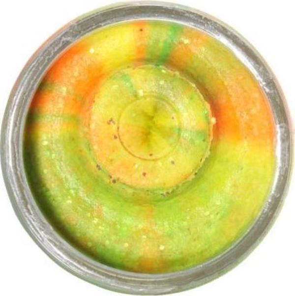 Berkley Powerbait Natural Glitter Trout Bait Garlic Sahte Yemi Fluorescent Orange - Image 1